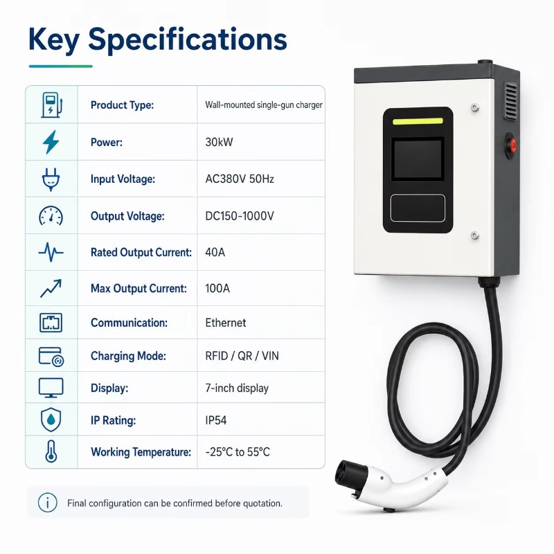 Customized 30kW CCS2 DC Fast E - đánh giá và giá Dc Fast Charger 30Kw Wallbox Commercial