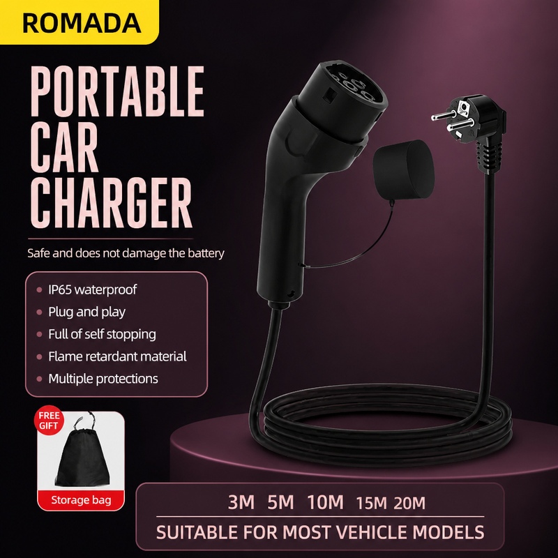 7KW ROMADA 32A Electric Vehicl - đánh giá và giá Portable Ev Charger 32A Type 2 Cee Plug